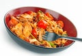 Chicken, tomato and basil pasta Royalty Free Stock Photo