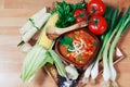 Chicken Tortilla Soup With Fresh Vegetables Royalty Free Stock Photo