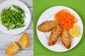 Chicken turkey cutlet and carrot salad