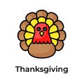 Chicken turkey vector design, thanksgiving icon in modern design style