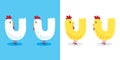 Chicken vector icon rooster hen cartoon illustration character