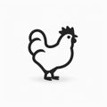 Minimalist Chicken Icon For Website Design