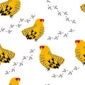 Chicken vector stock illustration. Seamless pattern of chicken legs. Royalty Free Stock Photo