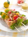 Chicken and vegetable kebab Royalty Free Stock Photo