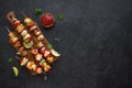 Chicken and Vegetable Skewers Royalty Free Stock Photo