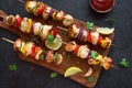 Chicken and Vegetable Skewers Royalty Free Stock Photo