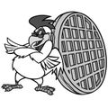 Chicken Waffle Mascot Illustration