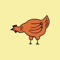 The chicken is walking. Colorful vector illustration Royalty Free Stock Photo