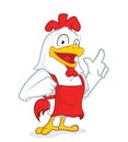 Chicken wearing an apron