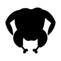 chicken whole black white kitchen icon element