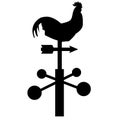 Chicken wind direction on white background. Weather vane sign. flat style