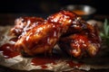 Chicken wing with barbecue sauce