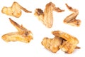 chicken wing fried isolated on white background Royalty Free Stock Photo