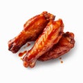 Close-up Of Bbq Sauce On Red Chili Wings - Top View