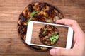 Chicken wings with baked potatoes . Royalty Free Stock Photo