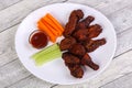 Chicken wings bbq with celery and carrot Royalty Free Stock Photo