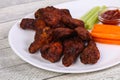 Chicken wings bbq with celery and carrot Royalty Free Stock Photo