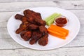 Chicken wings bbq with celery and carrot Royalty Free Stock Photo