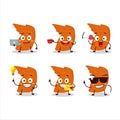 Chicken wings cartoon character with various types of business emoticons