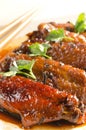 Chicken wings in chinese sauce with puer tea and h