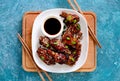 Chicken wings cooked on asian style recipe Royalty Free Stock Photo