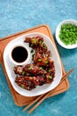 Chicken wings cooked on asian style recipe Royalty Free Stock Photo