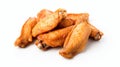 Delicious Frozen Chicken Wings On White Background