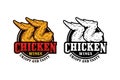 Chicken wings crispy and tasty design logo Royalty Free Stock Photo