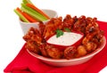 Chicken wings and dipping sauce