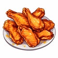 Vector Chicken Wings Illustration - 2d Game Art Style
