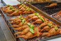 Chicken wings with sticky rice stuffed inside. Royalty Free Stock Photo