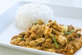 Chicken yellow curry powder stir Fried Royalty Free Stock Photo