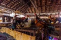 Chickens in a cage at market in Africa. Live chicken for sale. Animals in captivity. Farming and birds cruelty concept Royalty Free Stock Photo