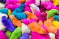 Chickens colored babies. A group of funny, colorful easter chicks Royalty Free Stock Photo