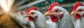Chickens in a poultry farm. Ai Generative Royalty Free Stock Photo