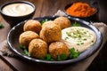 chickpea falafel balls with tahini sauce