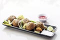 Chickpea falafel middle eastern food snack platter starter set Royalty Free Stock Photo