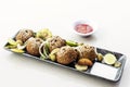 Chickpea falafel middle eastern food snack platter starter set Royalty Free Stock Photo