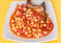 Chickpea and pork chop meal