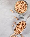 Chickpea rich source of fiber and protein. Healthy food concept. Vegan, vegeterian diet Royalty Free Stock Photo