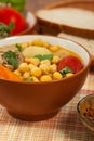 Chickpea Soup with Meatballs Royalty Free Stock Photo