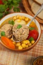 Chickpea Soup with Meatballs Royalty Free Stock Photo