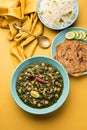 Chickpea Spinach Curry or Palak Chole Sabzi, Indian food