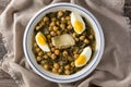 Chickpea stew with spinach and cod or potaje de vigilia