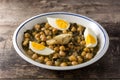 Chickpea stew with spinach and cod or potaje de vigilia