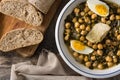 Chickpea stew with spinach and cod or potaje de vigilia