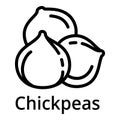 Chickpeas icon, outline style