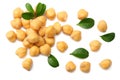 chickpeas isolated on white background. top view Royalty Free Stock Photo
