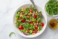 Chickpeas, tomato, cucumber salad