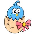 Chicks born from eggs doodle kawaii. doodle icon image